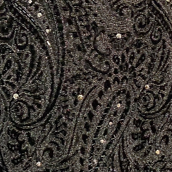 Vintage Elegant Black Paisley maxi Skirt Amazing - Picture 4 of 5